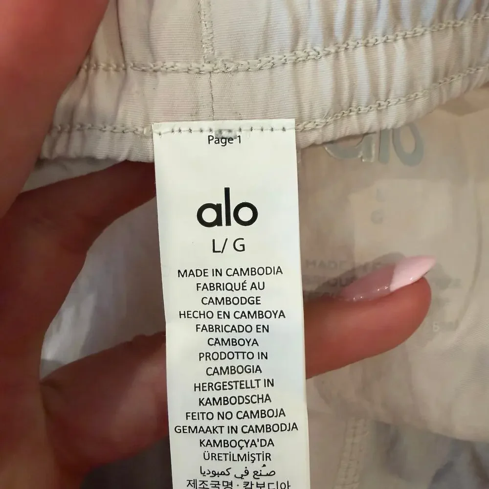 ALO YOGA Men's Takeaway Track Pant Size L In Bone